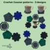 Flower Hexagon crochet coaster PDF pattern, Easy crochet PDF for Beginner, - Image 3