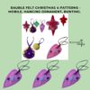 Handmade Felt Tree Hanging Ornaments, Seven patterns in one