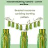 Two tone beaded macrame bunting pattern, Seaside macrame Garland
