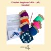 Left handed crochet kit with booklet for beginner’s, Granny square PDF