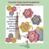 Daisy bunting crochet pattern, Baby shower nursery garland - Image 2