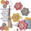 Daisy bunting crochet pattern, Baby shower nursery garland - Image 6