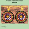 Circular Crochet festival Mandala pattern, Round wall art - Image 2