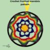 Circular Crochet festival Mandala pattern, Round wall art