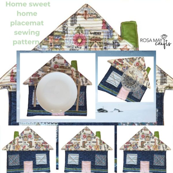 Home Sweet Home place mat sewing pattern, High tea table decor - Image 2