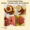Vintage Shabby Chic crochet napkin rings PDF pattern,