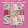 Hot pink applique craft get well gift, Barbie doll sewing stash - Image 2