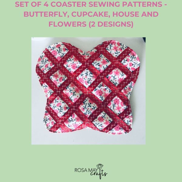 Magical butterfly, flowers, cupcake and home coaster 4 sewing patterns, - Image 4