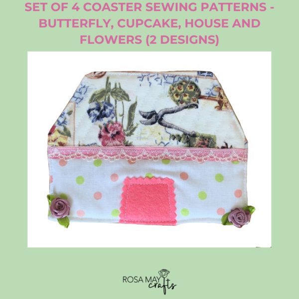 Magical butterfly, flowers, cupcake and home coaster 4 sewing patterns, - Image 3