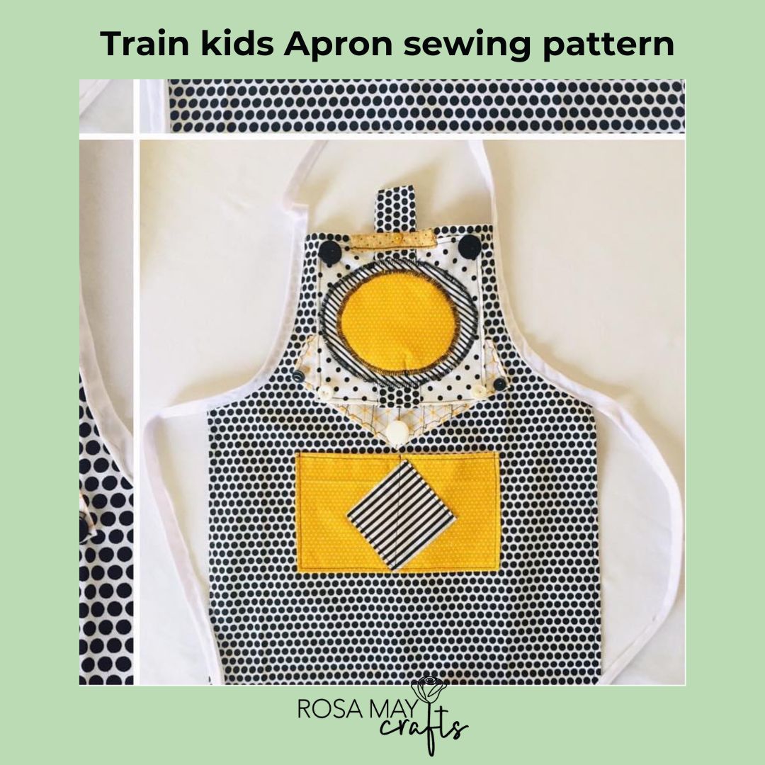 Train mini chef apron sewing pattern, Toddler’s stocking fillers ...