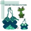 Frog crochet bag pattern, Granny square crochet bag lover fun gift - Image 3
