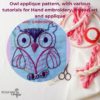 Owl Embroidery applique thread art easy design, Woodland nursery decor