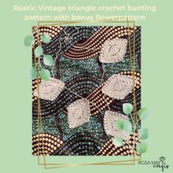 Vintage Shabby Chic crochet bunting and flower PDF