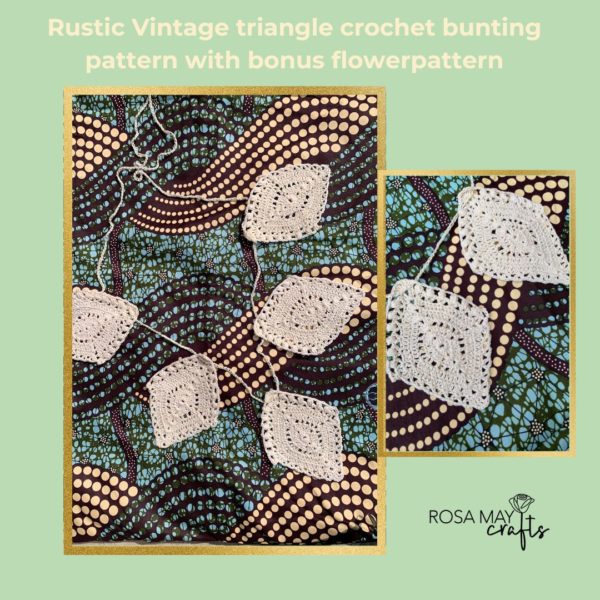 Vintage Shabby Chic crochet bunting and flower PDF - Image 5