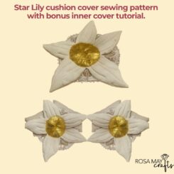 Lily cushion cover sewing pattern, Floral bedroom cushion